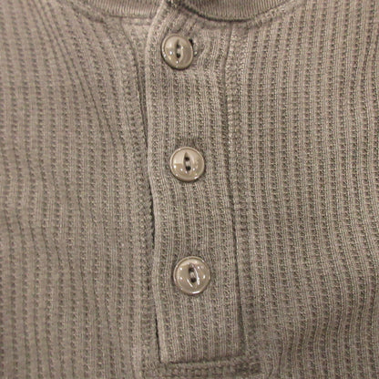 Thermal Pigment Henley Neck Long Sleeve T-shirt 2423-SB12RE Charcoal Gray Size: M