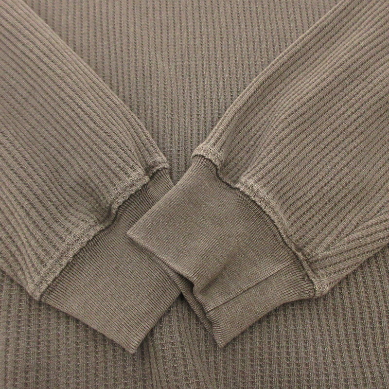 Thermal Pigment Henley Neck Long Sleeve T-shirt 2423-SB12RE Charcoal Gray Size: M
