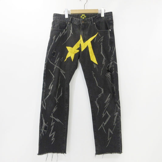 【中古】MAISON EMERALD | メゾンエメラルド LOOSE WASHED BLACK JEANS デニムパンツ ブラック サイズ：L