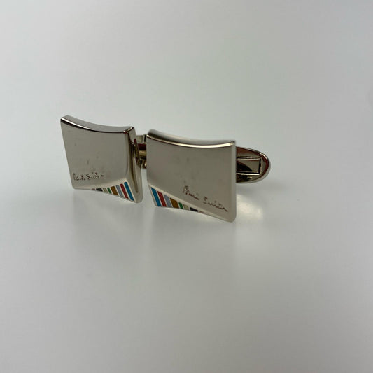 【中古】Paul Smith | ポール・スミス シグネチャーストライプツイスト カフス 553973 220 シルバー