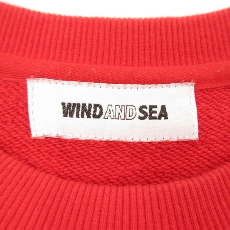【中古】WIND AND SEA | ウィンダンシーウインダンシー F-H-H CREW NECK (風-和-海) スウェット WDS-CS-251 レッド サイズ：L