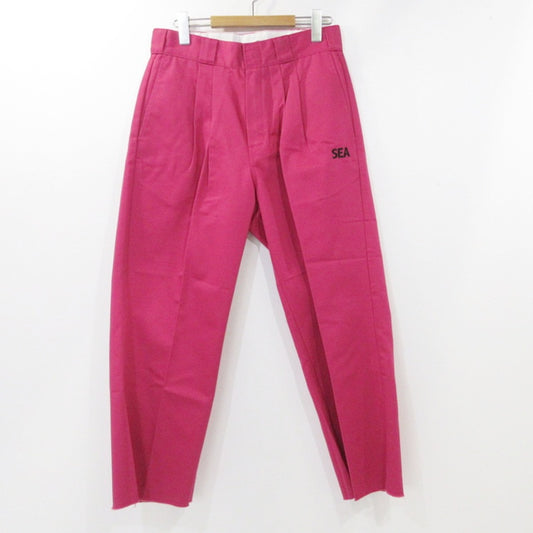【中古】WIND AND SEA | ウィンダンシーウインダンシー 2TUCK TROUSERS パンツ WDS-20S2-PT-03 ピンク サイズ：S