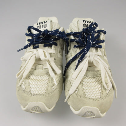【中古】Miu Miu | ミュウ ミュウ スエード×メッシュ スニーカー 530SL 2024S/S サイズ:24.5cm ×NEW BALANCE グレー