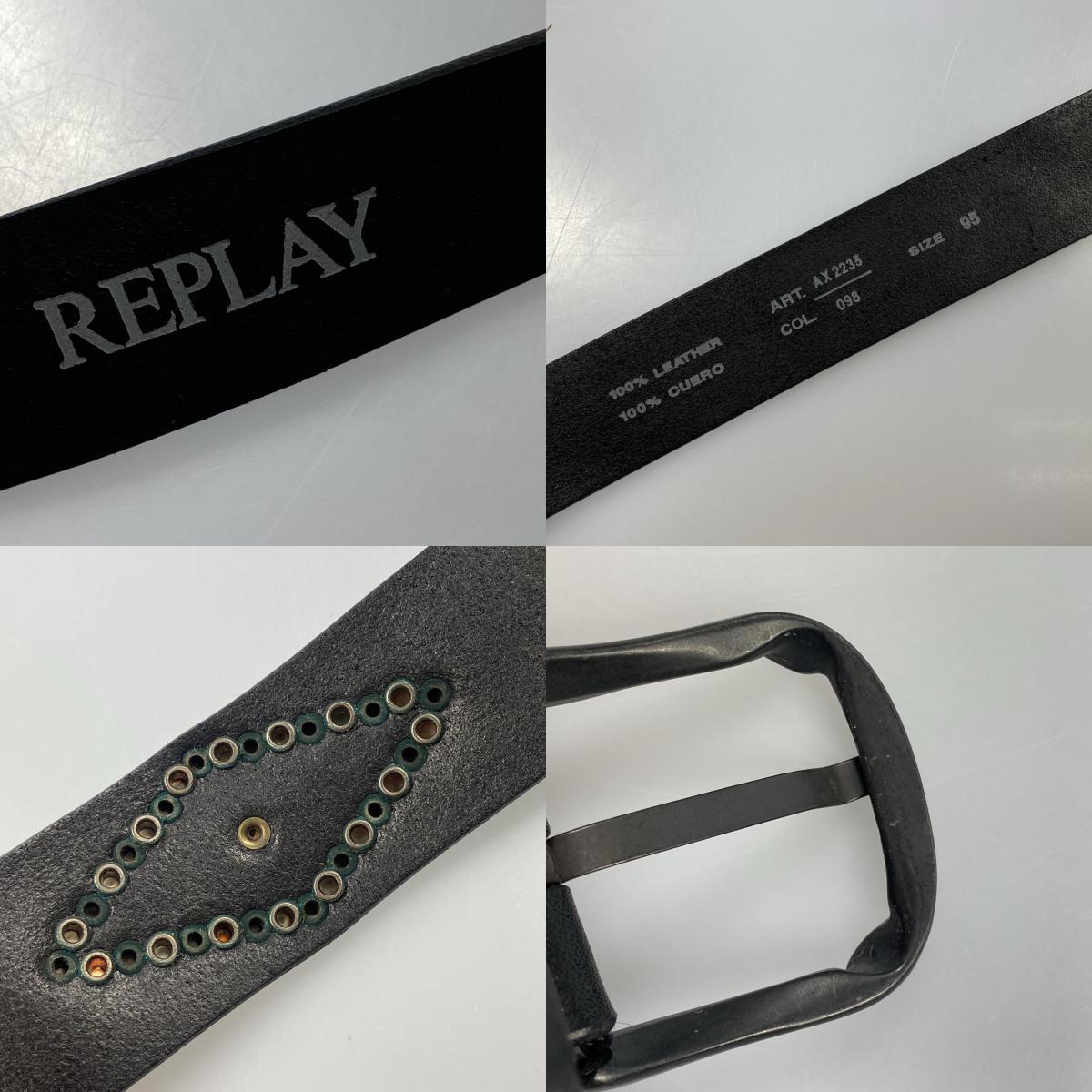 【中古】REPLAY | リプレイ ベルト AX2235.000.A3077 サイズ:100 ブラック