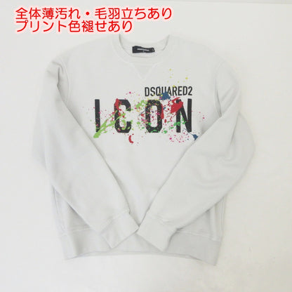 【中古】DSQUARED2 | ディースクエアード Icon Splatter Sweat スウェット S79GU0073 ホワイト サイズ：S