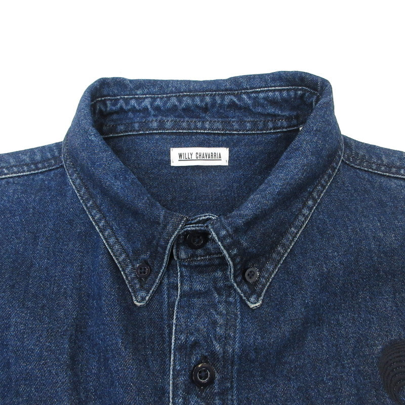 【中古】WILLY CHAVARRIA(LANTIKIコーナー) | ウィリーチャバリア BIG DADDY BUTTON DOWN DENIM 長袖シャツ ネイビー サイズ：S
