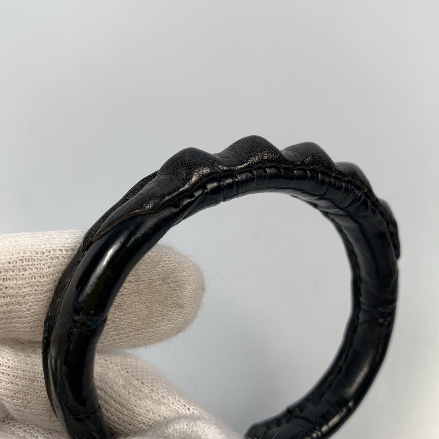 【中古】 LEATHER BANGLE バングル GSB-100C ブラック
