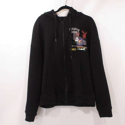 【中古】GENZAI | ゲンザイ Collage Zip Hoodie パーカー GZ1129 ブラック サイズ：XL