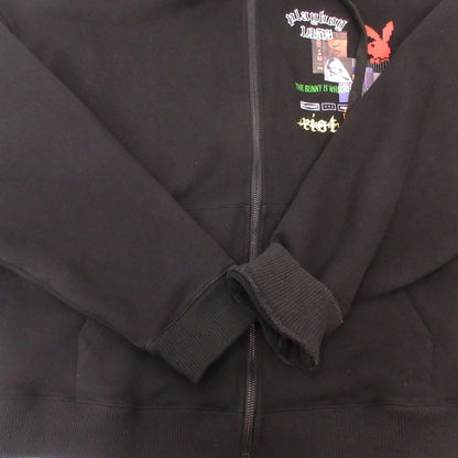 【中古】GENZAI | ゲンザイ Collage Zip Hoodie パーカー GZ1129 ブラック サイズ：XL