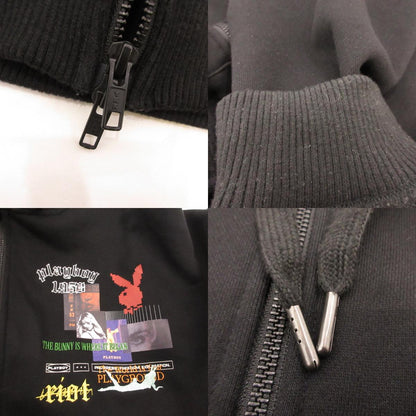 【中古】GENZAI | ゲンザイ Collage Zip Hoodie パーカー GZ1129 ブラック サイズ：XL
