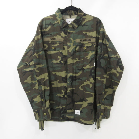 【中古】W)TAPS | ダブルタップス BUDS/LS/COTTON ミリタリージャケット 202BRRID-SHM01S カモ サイズ：3