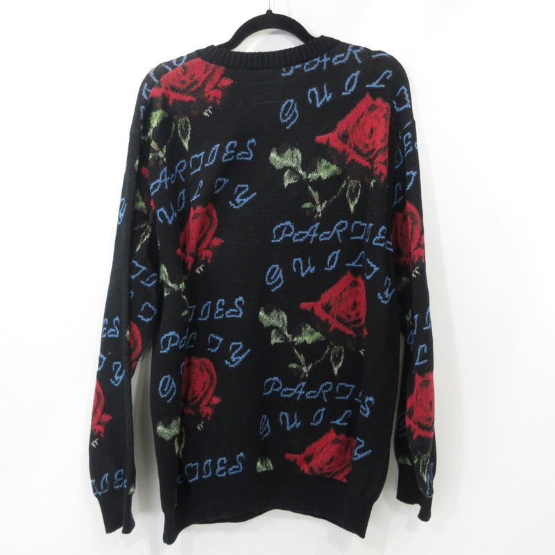 【中古】WACKOMARIA | ワコマリア ROSE JACQUARD SWEATER セーター 22FWE-WMK ブラック サイズ：L