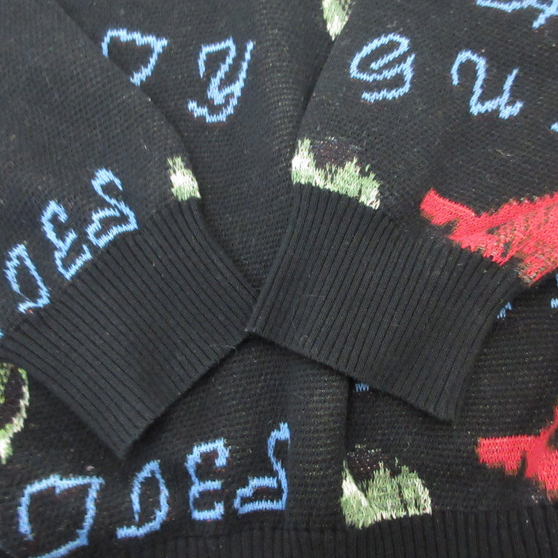 【中古】WACKOMARIA | ワコマリア ROSE JACQUARD SWEATER セーター 22FWE-WMK ブラック サイズ：L
