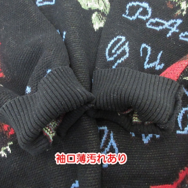 【中古】WACKOMARIA | ワコマリア ROSE JACQUARD SWEATER セーター 22FWE-WMK ブラック サイズ：L