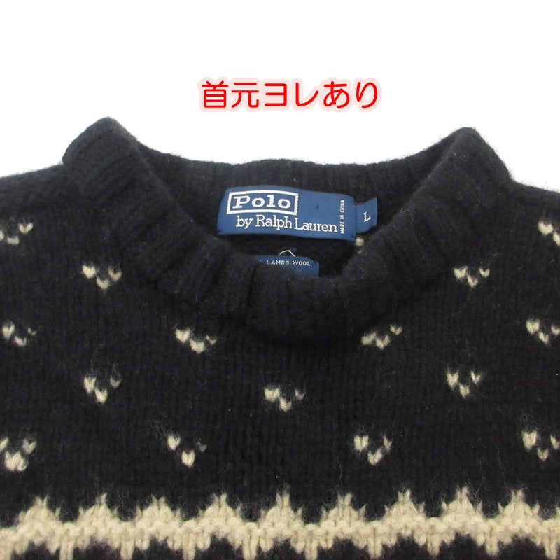 【中古】POLO RALPH LAUREN | ポロ・ラルフローレン スノーフレーク HAND KNIT セーター ブラック サイズ：L