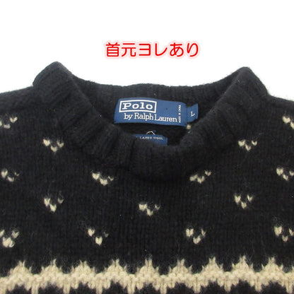 【中古】POLO RALPH LAUREN | ポロ・ラルフローレン スノーフレーク HAND KNIT セーター ブラック サイズ：L
