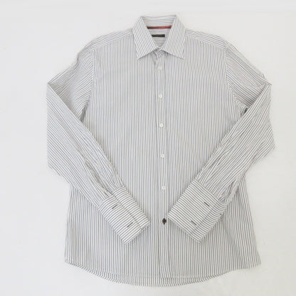 【中古】LOUIS VUITTON | ルイ・ヴィトン ストライプドレスシャツ 長袖シャツ 国内正規品 ホワイト サイズ：41