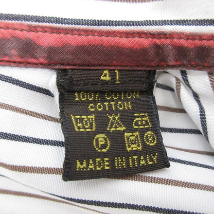 【中古】LOUIS VUITTON | ルイ・ヴィトン ストライプドレスシャツ 長袖シャツ 国内正規品 ホワイト サイズ：41
