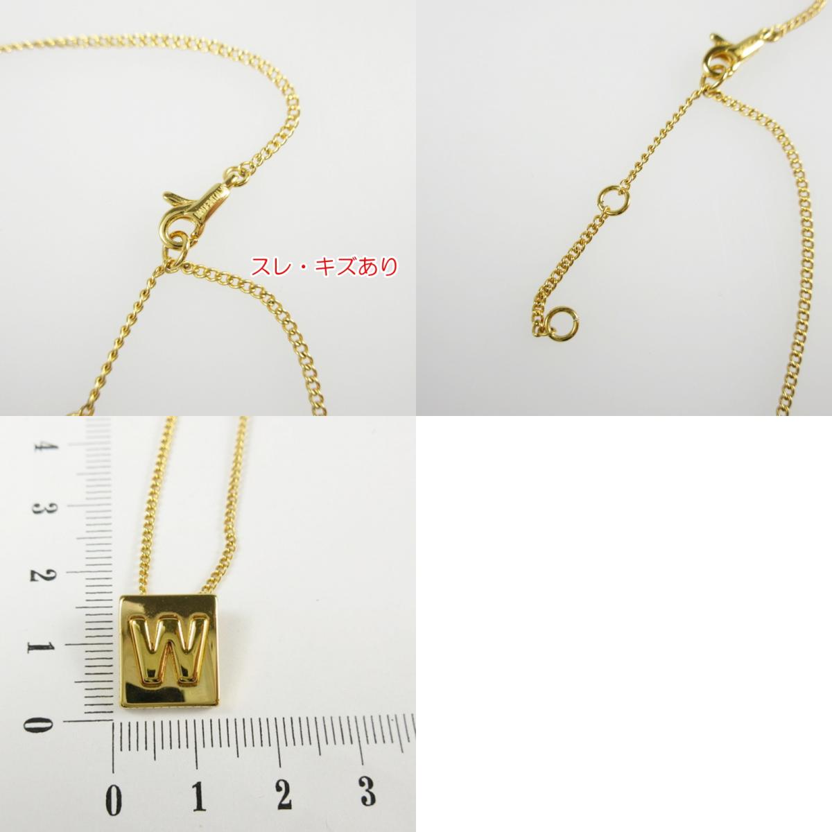【中古】CELINE | セリーヌ アルファベットW ネックレス 46N0W6BRA.35OR