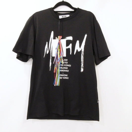 【中古】MSGM | エムエスジーエム T-SHIRT WITH GRAFFITI LOGO 半袖Ｔシャツ 195298 国内正規品 ブラック サイズ：XS