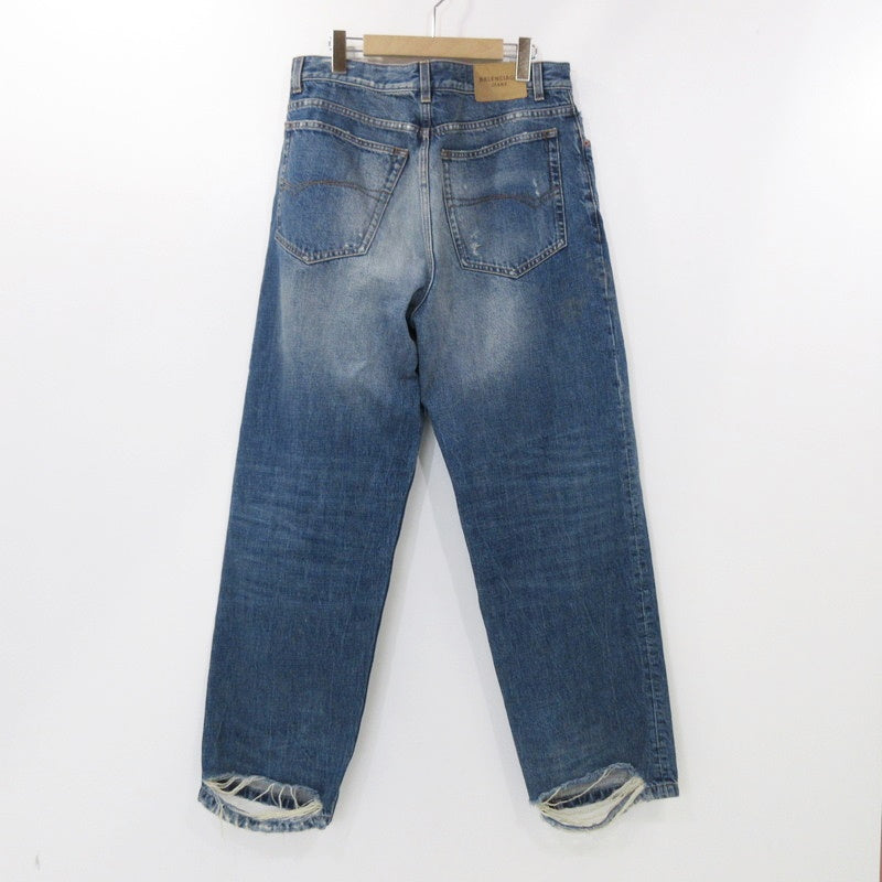 【中古】BALENCIAGA | バレンシアガ LOOSE FIT DENIM PANTS デニムパンツ 736540 国内正規品 2023S/S ブルー サイズ：S