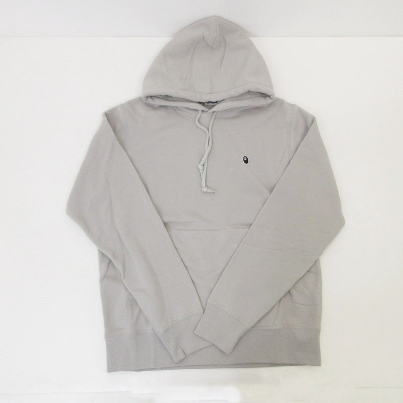 【中古】A BATHING APE | アベイシングエイプ APE HEAD ONE POINT PULLOVER HOODIE パーカー 1J80114005 グレー サイズ：L