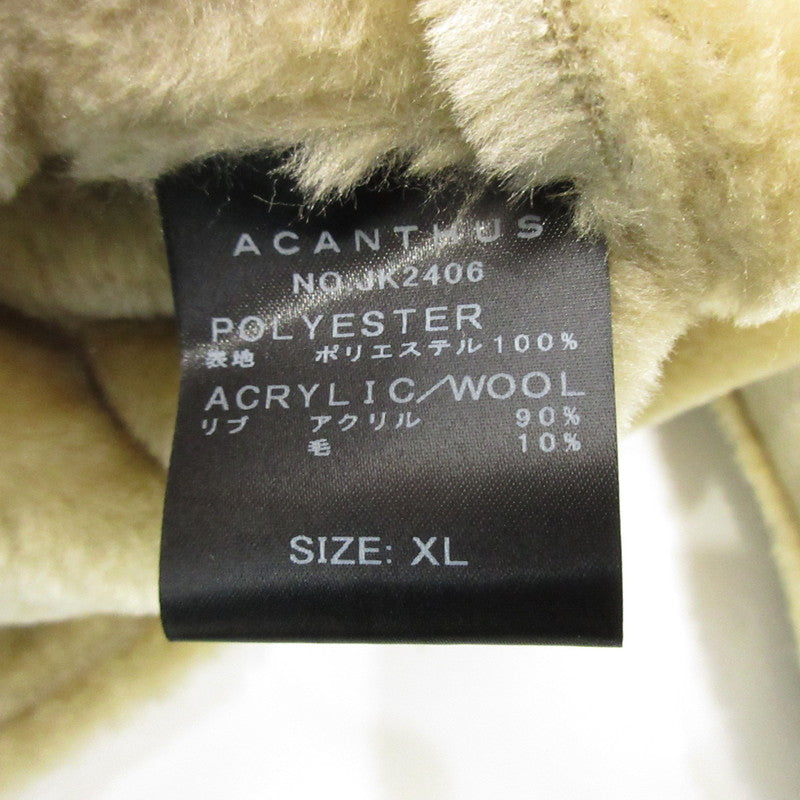 【中古】ACANTHUS | アカンサス ファームートンジャケット ブルゾン JK2406 ベージュ サイズ：XL