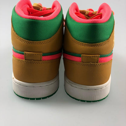 【中古】NIKE | ナイキ AIR JORDAN 1 MID WHEAT AND WATER MELON スニーカー DX4332-700 グリーン 30cm