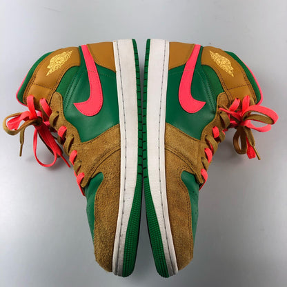 【中古】NIKE | ナイキ AIR JORDAN 1 MID WHEAT AND WATER MELON スニーカー DX4332-700 グリーン 30cm