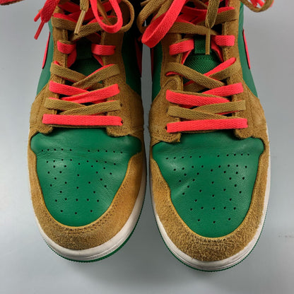 【中古】NIKE | ナイキ AIR JORDAN 1 MID WHEAT AND WATER MELON スニーカー DX4332-700 グリーン 30cm
