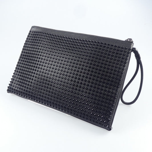 【中古】Christian Louboutin | クリスチャンルブタン KALOUPOUCH CALF EMPIRE/SPIKES クラッチバッグ 1195035 ブラック