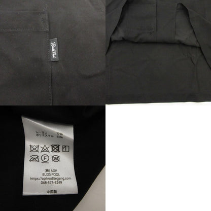 【中古】APHRODITE GANG | アプロディーテギャングアフロディーテギャング LOGO L/S OPEN COLLAR SHIRT 半袖シャツ ブラック サイズ：L