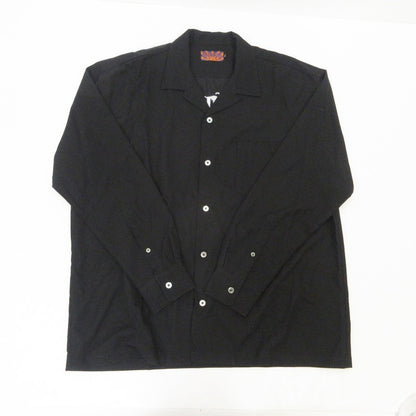 【中古】APHRODITE GANG | アプロディーテギャングアフロディーテギャング LOGO L/S OPEN COLLAR SHIRT 半袖シャツ ブラック サイズ：L