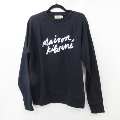 【中古】MAISON KITSUNE | メゾンキツネ HANDWRITING CLEAN SWEATSHIRT スウェット FM00352KM0001 国内正規品 ネイビー サイズ：M
