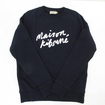 【中古】MAISON KITSUNE | メゾンキツネ HANDWRITING CLEAN SWEATSHIRT スウェット FM00352KM0001 国内正規品 ネイビー サイズ：M