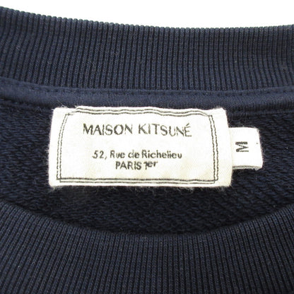 【中古】MAISON KITSUNE | メゾンキツネ HANDWRITING CLEAN SWEATSHIRT スウェット FM00352KM0001 国内正規品 ネイビー サイズ：M