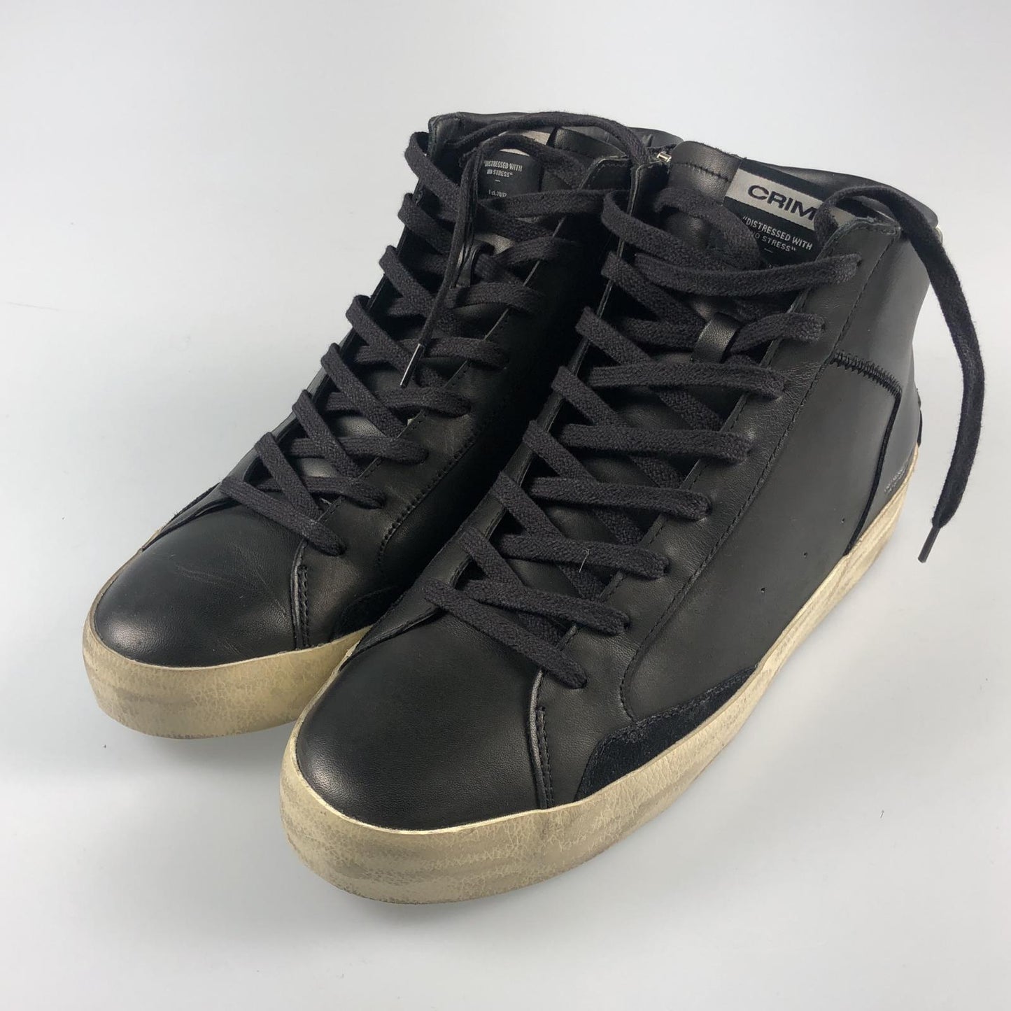 【中古】 DISTRESSED HIGH スニーカー 18070AA6.20 ブラック 27.5cm