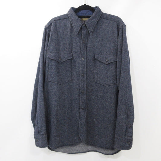 【中古】WARE HOUSE | ウェアハウス　ウエアハウス CLASSICS WOOL SHIRTS 長袖シャツ ネイビー サイズ：42