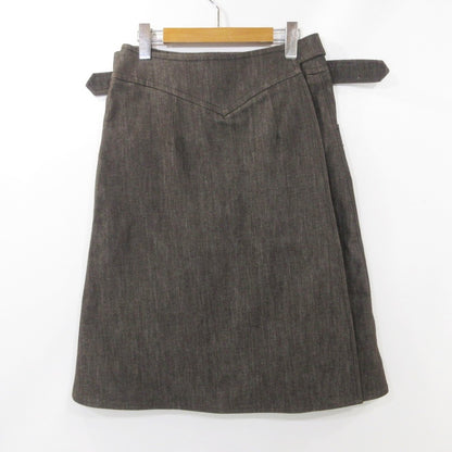 【中古】MAX MARA | マックスマーラ 花装飾付デニムスカート スカート 株式会社OTS ブラウン サイズ：38