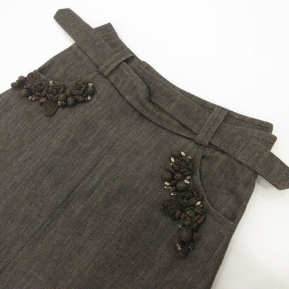 【中古】MAX MARA | マックスマーラ 花装飾付デニムスカート スカート 株式会社OTS ブラウン サイズ：38