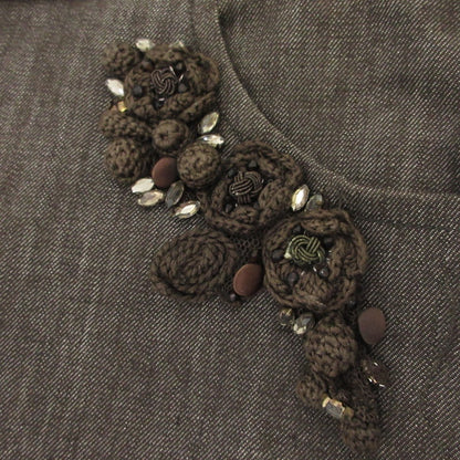 【中古】MAX MARA | マックスマーラ 花装飾付デニムスカート スカート 株式会社OTS ブラウン サイズ：38