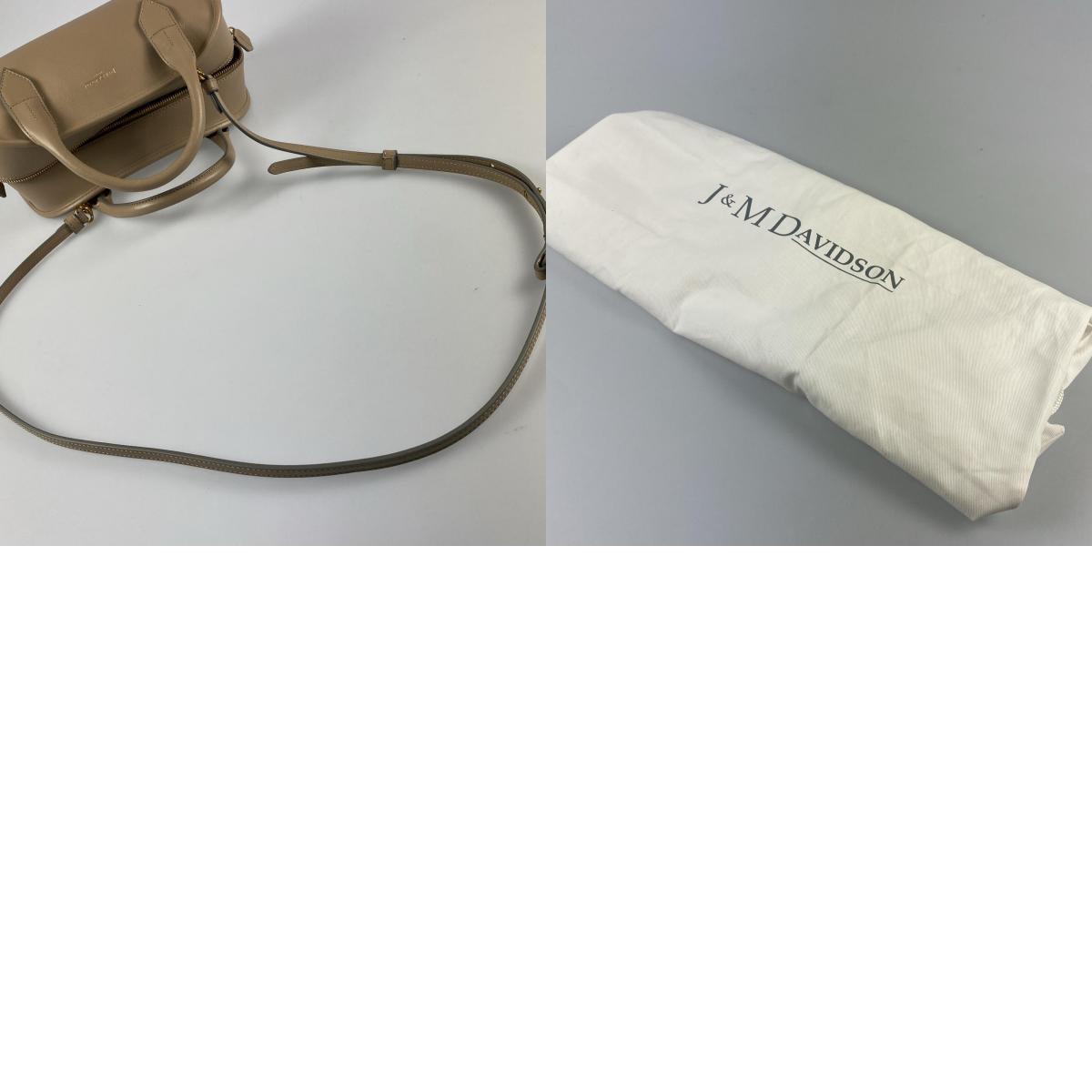 【中古】J&M Davidson | ジェイアンドエムデヴィッドソン MINI BUREAU BAG ハンドバッグ ベージュ