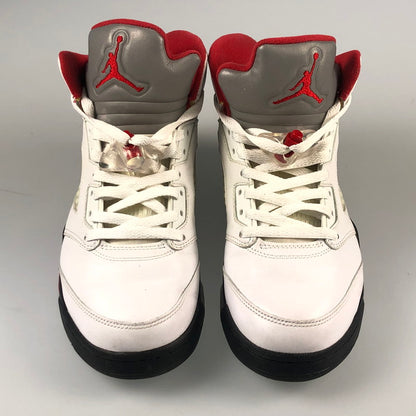 【中古】NIKE | ナイキ AIR JORDAN 5 RETRO “FIRE RED” スニーカー DA1911-102 ホワイト 27cm