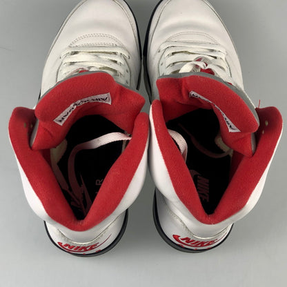 【中古】NIKE | ナイキ AIR JORDAN 5 RETRO “FIRE RED” スニーカー DA1911-102 ホワイト 27cm