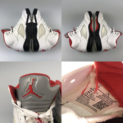 【中古】NIKE | ナイキ AIR JORDAN 5 RETRO “FIRE RED” スニーカー DA1911-102 ホワイト 27cm