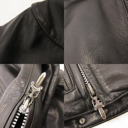 【中古】CHROME HEARTS | クロムハーツ RACING2 レザー 2225-304-6062 国内正規品 ブラック サイズ：M