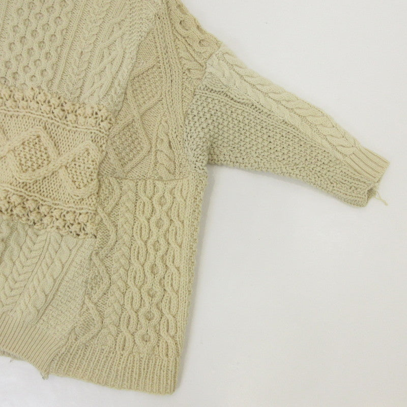 【中古】SUNNY SIDE UP | サニーサイドアップ REMAKE 15 KNIT セーター USED FABRIC使用 アイボリー サイズ：2