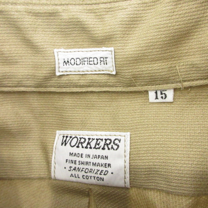 【中古】WORKERS | ワーカーズ Modified Wide Spread (Pique) 長袖シャツ ベージュ