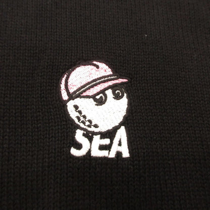 【中古】WIND AND SEA | ウィンダンシーウインダンシー Mockneck Sweater セーター WDS-MALBON-01 ブラック サイズ：XL