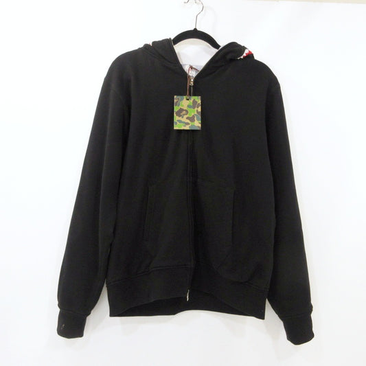 【中古】A BATHING APE | アベイシングエイプ 2ND SHARK FULL ZIP HOODIE パーカー 001ZPK701006M ブラック サイズ：L